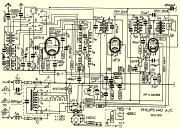 Philips 140 AC schematic circuit diagram